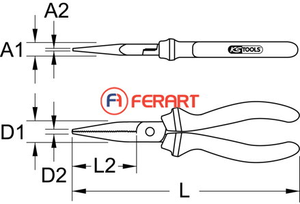 ULTIMATEplus ploché kliešte, 160mm