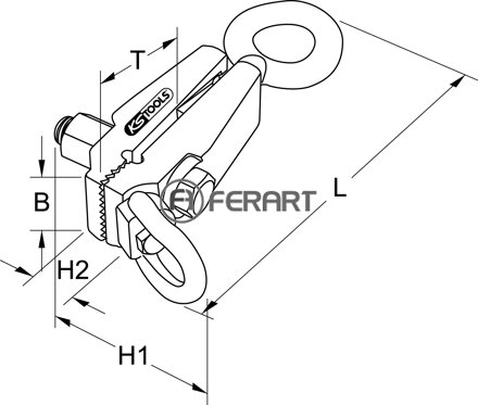 Štandardná vyťahovacia svorka s 2 smermi ťahu, 220mm