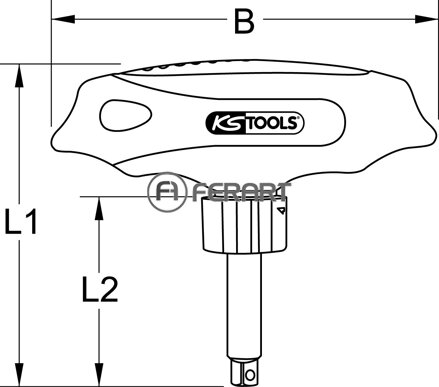 1/4" ERGOTORQUEmax račňa s T-rukoväťou, 45 zubov