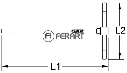 3-cestný kľúč Torx s T-rukoväťou, T15