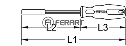 1/4" ERGOTORQUEplus bitový skrutkovač, 455mm