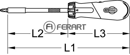 1/4" revolverový račňový bitový skrutkovač s T-rukoväťou, 7 ks