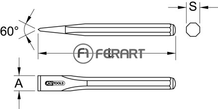 Elektrikársky sekáč, 4-hranový, 10x250mm