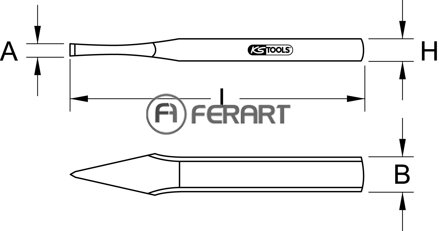 Krížový sekáč, plochý oválny, 8x200mm