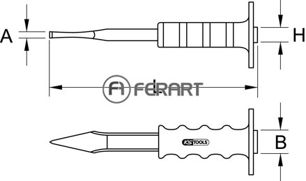 Krížový sekáč s ochrannou rukoväťou, plochý oválny, 250mm