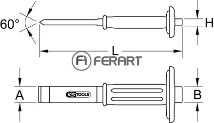 Drážkový sekáč s ochrannou rukoväťou, 240mm