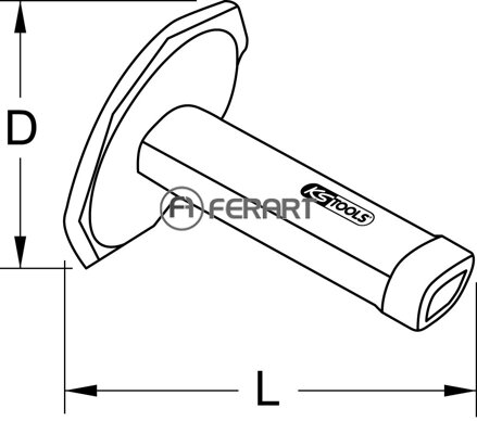 Bezpečnostná rukoväť pre sekáč, sekáč 26x13mm