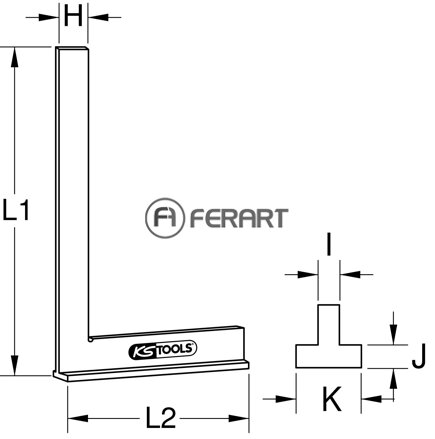 Príložný uholník podľa DIN 875/2, 250mm