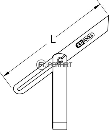 Nastaviteľný uholník s dreveným ramenom, 250mm