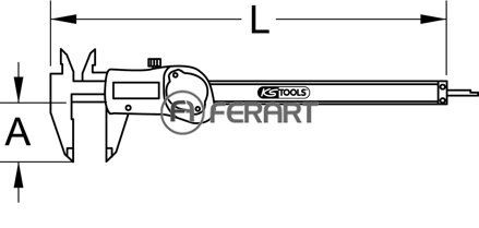 Digitálne posuvné meradlo IP 67, 0-150 mm, 240 mm
