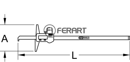 Digitálny posuvný hĺbkomer 0-500mm, 580mm