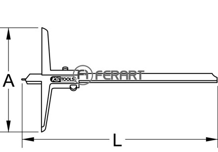 Posuvný hĺbkomer s meracím kolíkom, 0-300mm