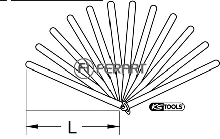 Meradlo vôle piestu, 20 listov, 0,05-1mm