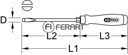 ERGOTORQUE WOODmax rázový plochý skrutkovač, 3,5mm
