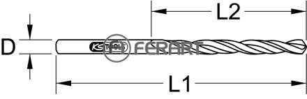 HSS-R špirálový vrták, 0,3mm, súprava 10 ks