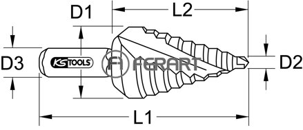HSS stupňový vrták extra krátky,Ø 4-12mm, 9 stupňov