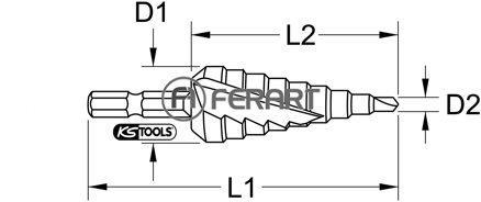 1/4" HSS bit na stupňový vrták,Ø 4-20mm, 9 stupňov