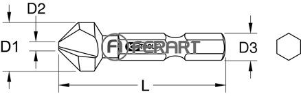 1/4" HSS TiN bit pre kužeľový záhlbník a odhrotovací záhlbník 90°, 8,3mm