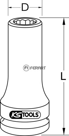3/4" silový nástrčný bit tisíchran, dlhý, 19mm