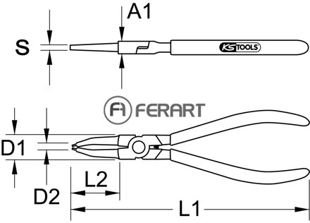 Kliešte na Seegerove poistné krúžky pre vnútorné poistné krúžky, 130mm