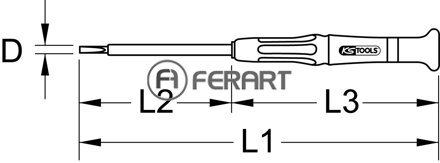 Izolovaný presný skrutkovač s drážkou, 2,5mm