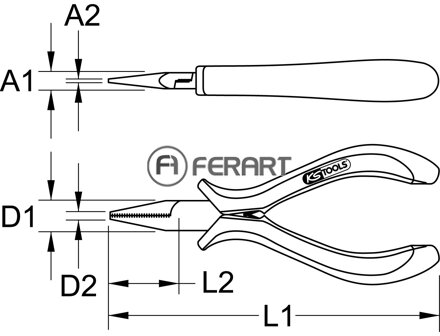 ESD ploché kliešte, 150mm