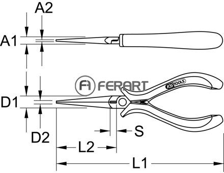 Telefónne kliešte na jemnú mechaniku, 160mm