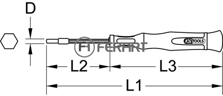 Skrutkovač na jemnú mechaniku, vonkajší šesťhran, 1/8''
