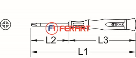 Skrutkovač na jemnú mechaniku, PZ1 x 4mm