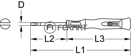 Plochý skrutkovač na jemnú mechaniku, 2mm