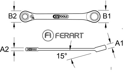 GEARplus mini bitový prstencový kľúč s račňou s prepínacou páčkou 1/4"x1/4"