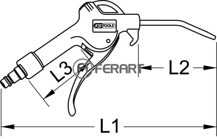 Univerzálna pneumatická vyfukovacia pištoľ, 510mm