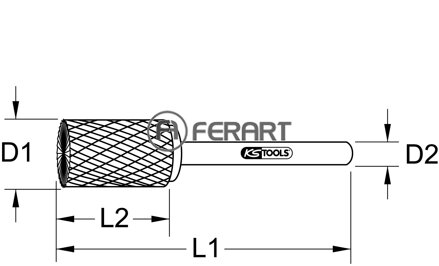 Frézovací kolík valcovitý tvar s čelným ozubením
