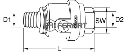 1/4" pneumatický vedľajší olejovač, 54mm