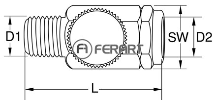 1/4" mosadzný regulátor stlačeného vzduchu, 11x13mm