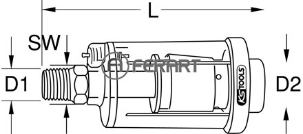 1/4" odlučovač vody stlačeného vzduchu, 88mm