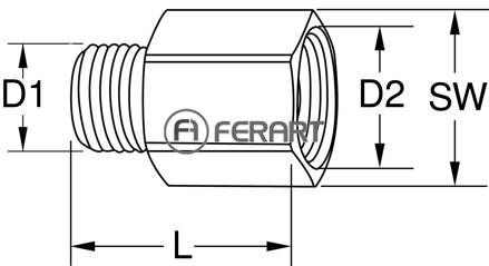 Mosadzná redukčná vsuvka, G3/8"AG x G1/2"IG