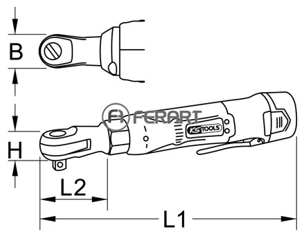 1/4'' akumulátorová račňa s prepínacou páčkou, 34Nm, 220 ot./min 10,8V, s 1 akumulátorom a 1 nabíjačkou