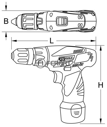 1/4'' akumulátorový vŕtací skrutkovač, 24Nm, 1 870 ot./min 10,8V, s 2 akumulátormi a 1 nabíjačkou