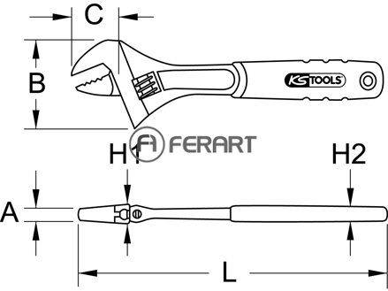 CLASSIC nastaviteľný kľúč s 2-zložkovou rukoväťou, 23mm