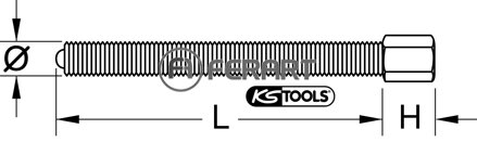 Vreteno, 27mm, G3/4"x14Gx360mm