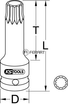 3/4" Bit nástrčný pre skrutky s tisíchranom (XZN®), krátky