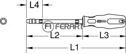 1/4" ERGOTORQUE bitový skrutkovač ohybný, 200mm