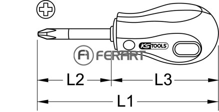 ERGOTORQUE skrutkovač, krátky, PH2