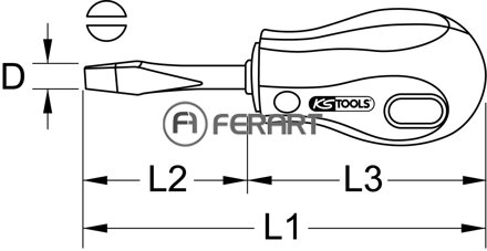 ERGOTORQUE krížový skrutkovač, krátky, 6mm