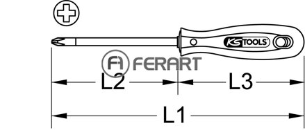 ERGOTORQUE krížový skrutkovač, PH1, dĺžka 175mm