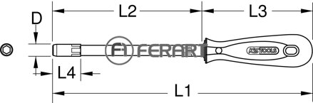 ERGOTORQUE skrutkovač na nástrčné orechy, 7mm