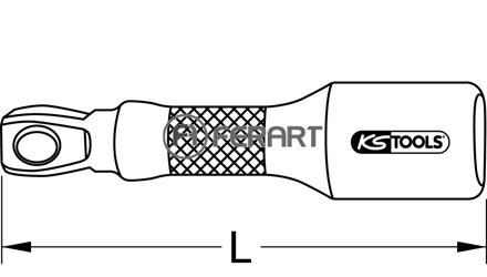 Sklopný predlžovací nástavec 1/4" s hnacím šesťhranom, 50 mm