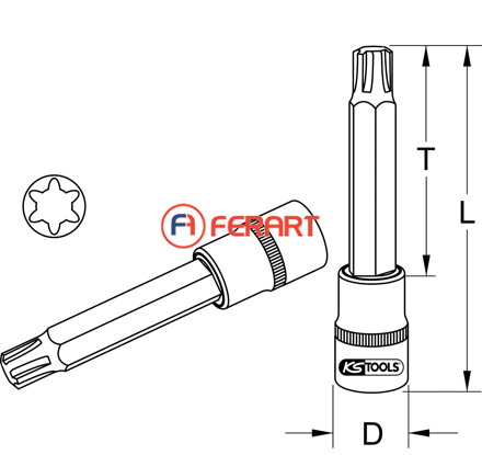 1/2" bit nástrčný pre skrutky RIBE, M14, 110 mm