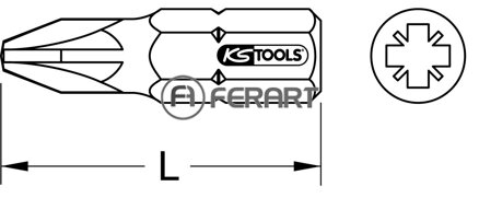 1/4" TiN bit, 25mm, PZ2